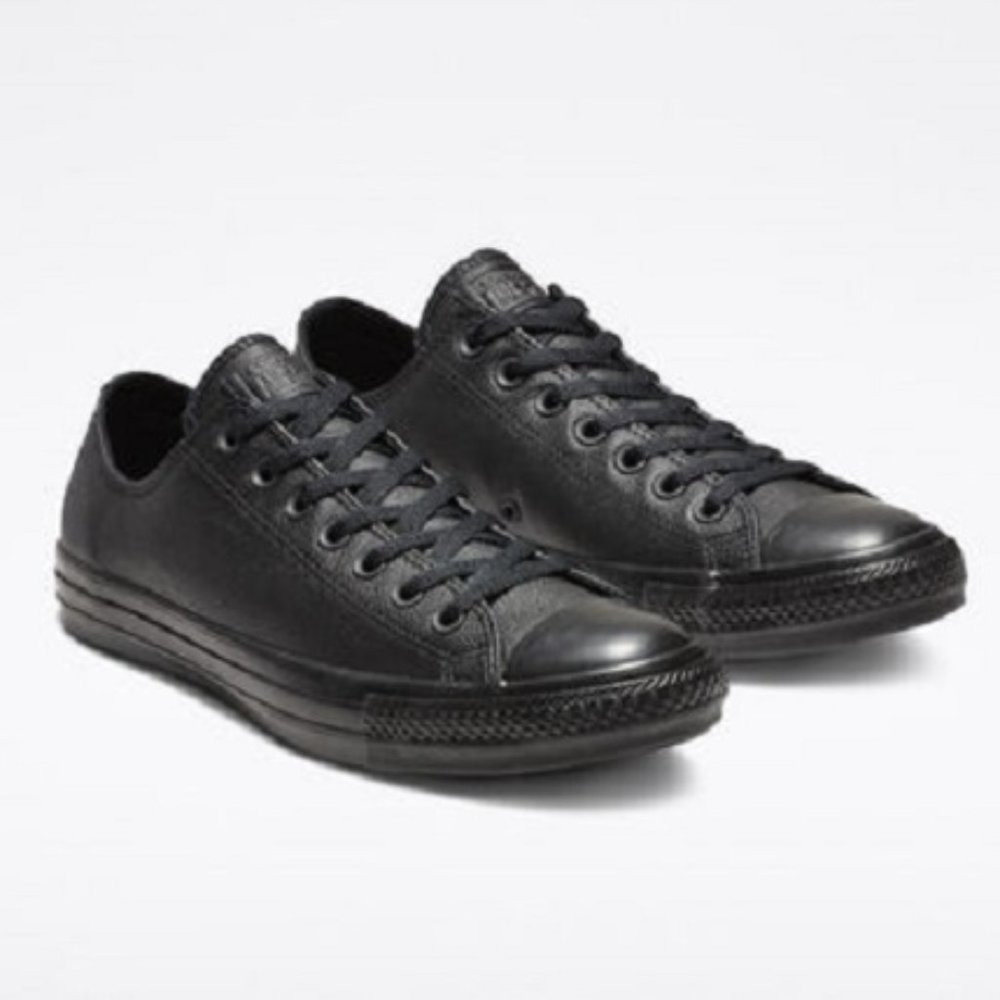 UNISEX Converse Leather Low Top *NEW W/ BOX* Mens7 / Women 9 CT AS OX BLACK MONO